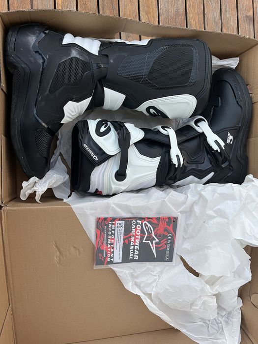 Botas mota: Motocross/Enduro Alpinestars Tech 3 Black/White Edition