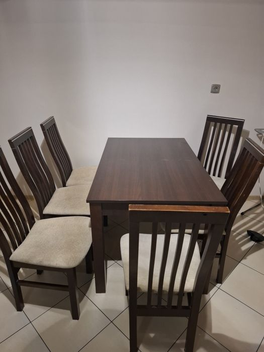 Stół 130/60cm +6 krzeseł