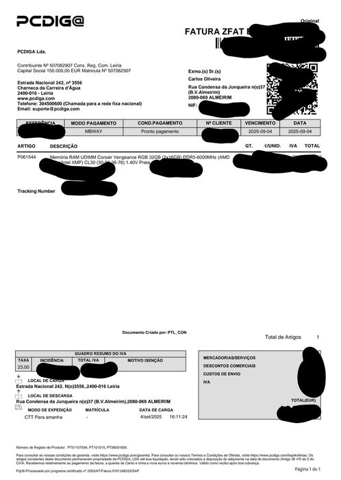 Memória RAM DDR5 CL30 6000mhz 2x16gb (32gb)Crosair Vengeance RGB Novas