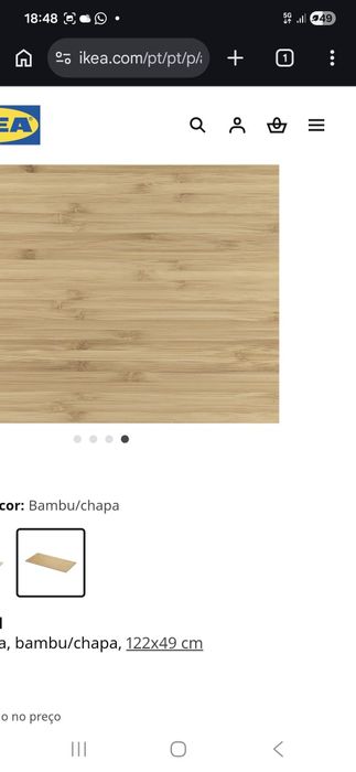 Bancada de bambu 122x49 IKEA