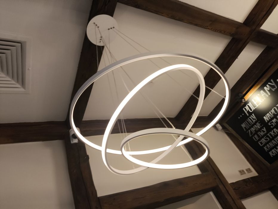 Białe lampa sufitowa ledowe okręgi ringi
