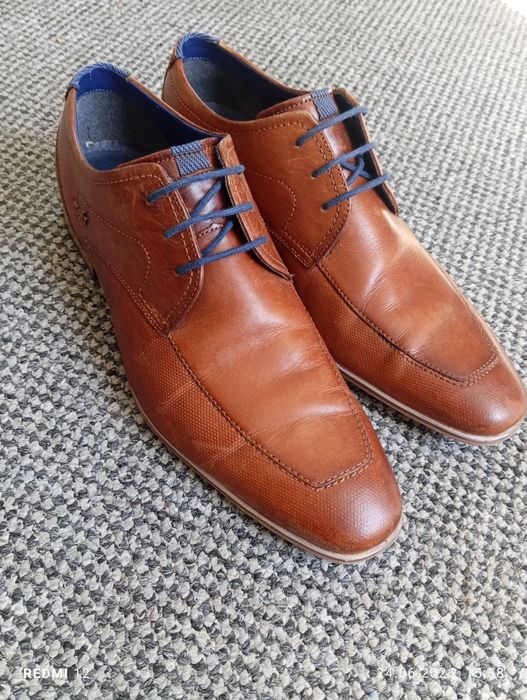 Buty skórzane męskie koniakowe półbuty Bugatti r 46