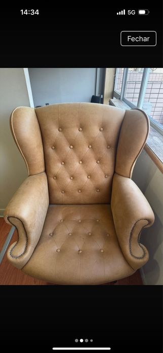 Poltrona, cadeirão em pele