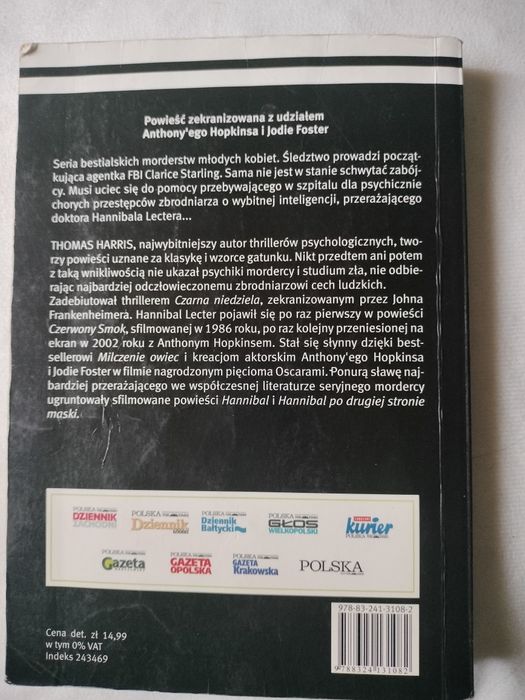 Książka Milczenie Owiec