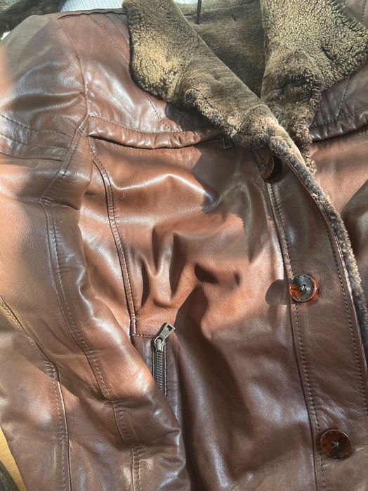 Kurtka męska prawdziwa skóra ocieplana 56 2XL