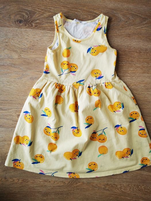 Sukienka w pomarańcze h&m rozmiar 6-8 lat, 116, 122, 128 cm