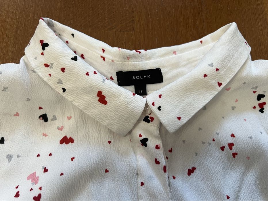 Biała koszula Solar w serduszka 34 36