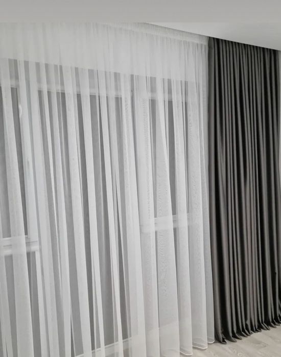 ТОП Однотонна тюль турецька, гардины креп льон грек сітка шифон бамбук