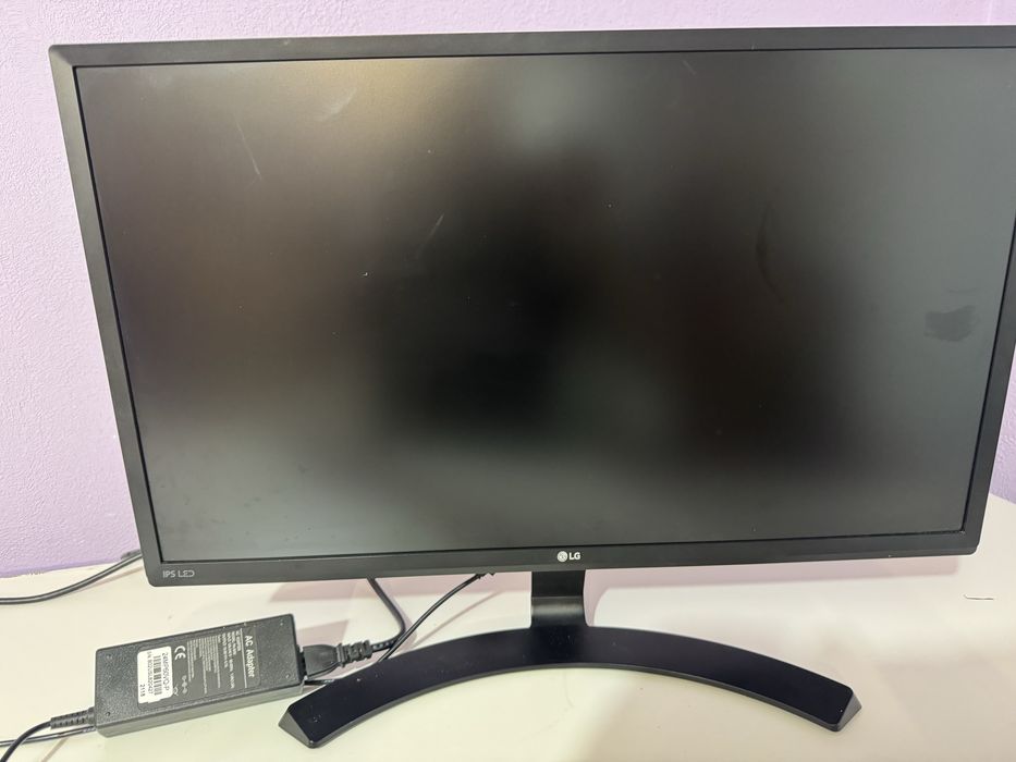Monitor LG 24" Full HD IPS (LG 24MP60VQ- P) + Zasilacz + Kabel HDMI 1m