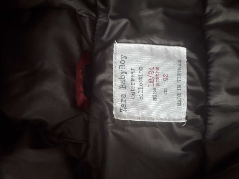 Kurtka zimowa bordowa Zara Baby chłopiec 92