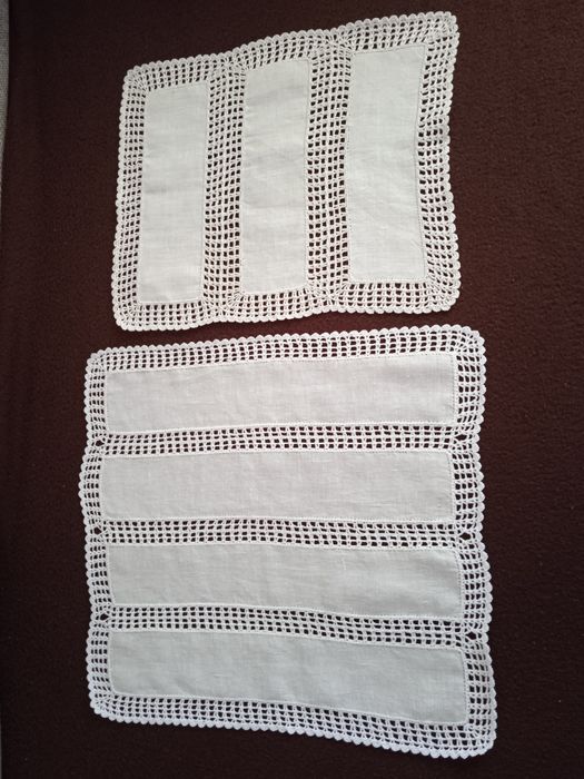 Panos de crochê e linho novos