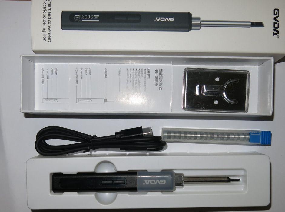 Паяльник GVDA GD300, паяльник, жало, кабель припой