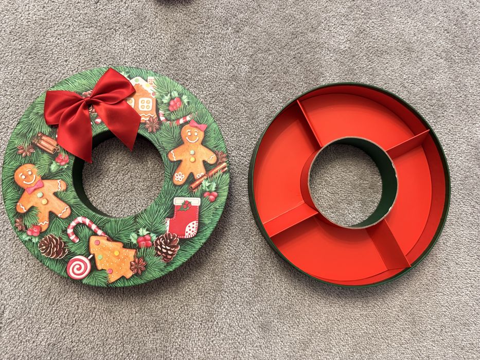 Святковий бокс в формі кола, коробка різдвяний вінок