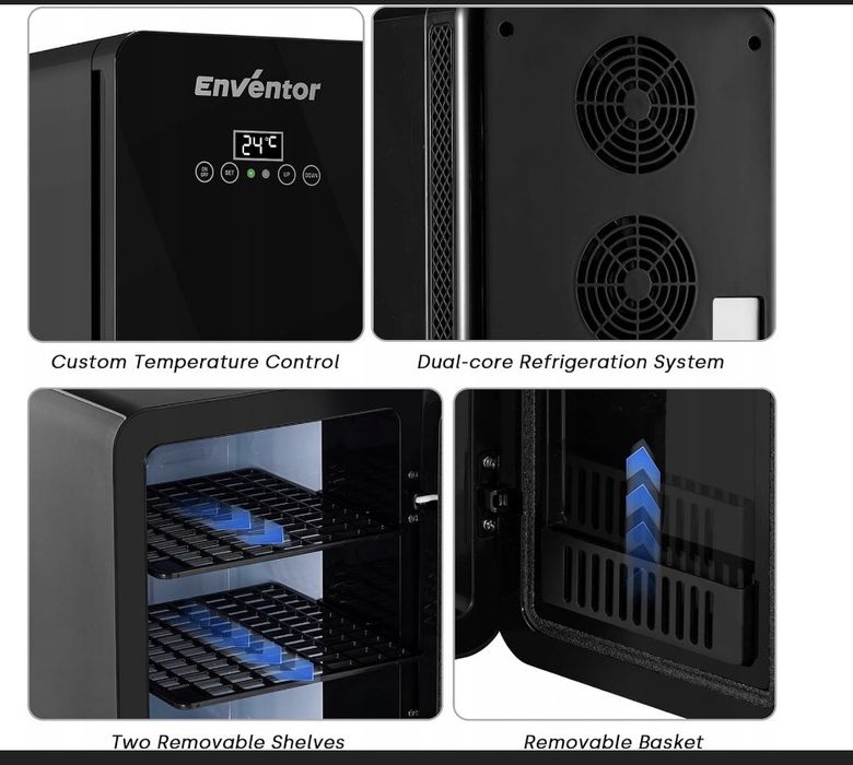 Mini lodówka turystyczna Eventor 10l z wyświetlaczem temperatury LCD