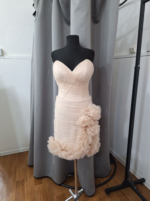 Вечірні сукні . Пайєтка  беж. Драпіровка. Айворі.Пудра.Міні .корсетні