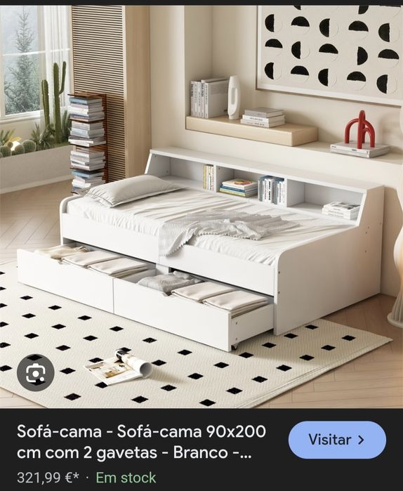 Cama com gavetao e dois colchões
