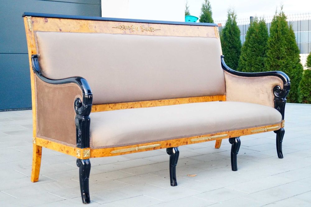 Kanapa SOFA EMPIRE ładny model biuro salon okucia mosiężne