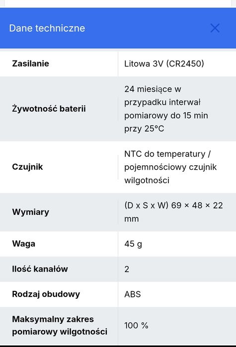Rejestrator danych temperatury