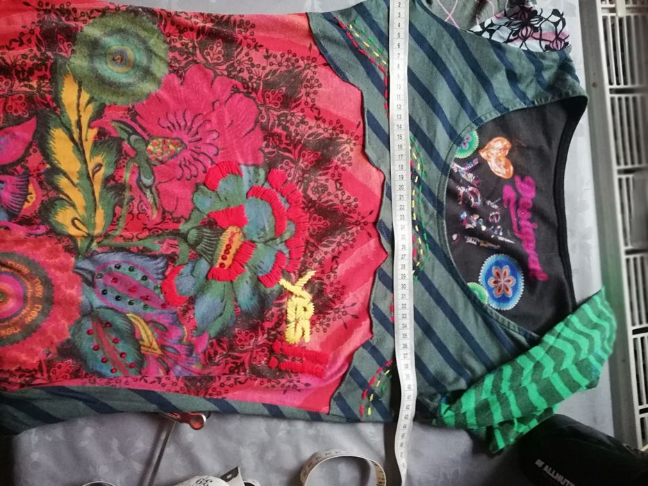 Bluzka bawełniana desigual, asymetryczna