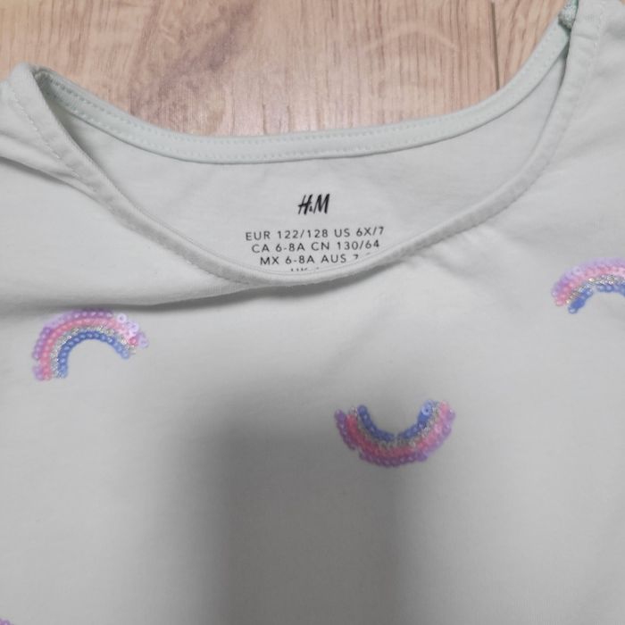 Bluzka miętowa 122/128 H&M