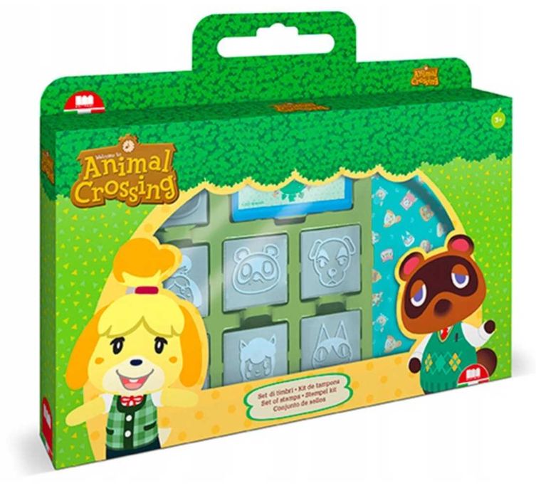 Pieczątki Animal Crossing duży zestaw + pisaki + note Nintendo prezent
