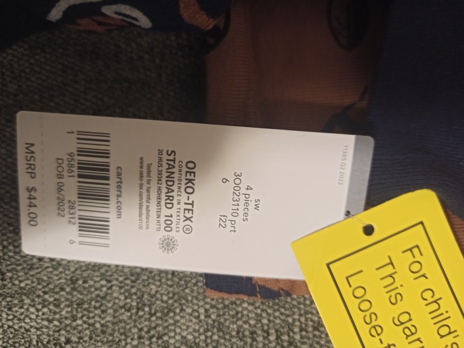 Комплект піжам carter's carters розмір 6 (114-121см)