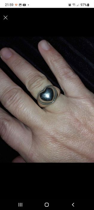 anel  coração  aço novo