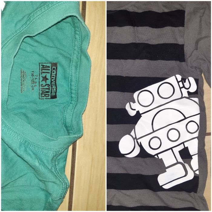 CROCS i CONVERSE r. 116 bluzka  koszulka paka T-shirt robot kościotrup