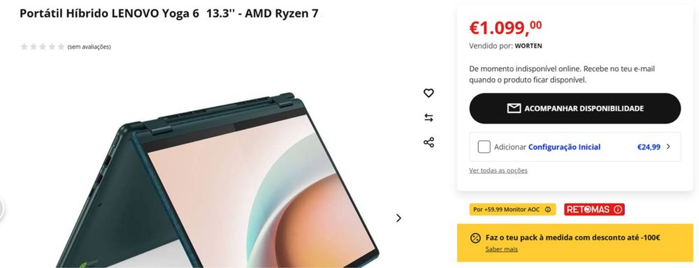 Portátil Convertível Lenovo Yoga 6 com Active Pen incluída