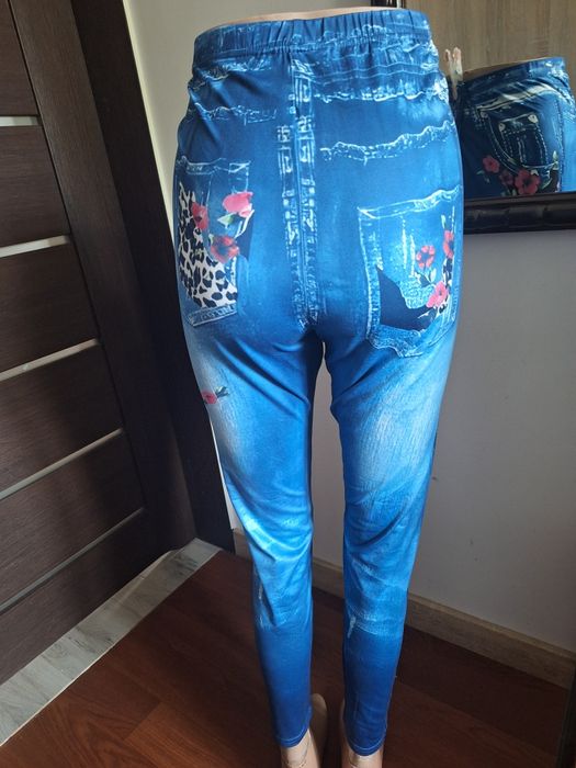 Damskie leginsy ala jeans XL