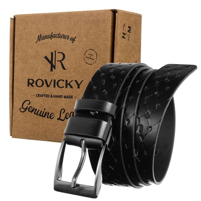pasek męski skórzany 3,8cm prs-04-g-115-0597 black