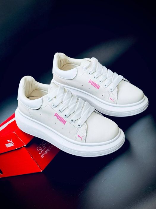 Женские кроссовки пума белые кожаные кросовки стильные puma