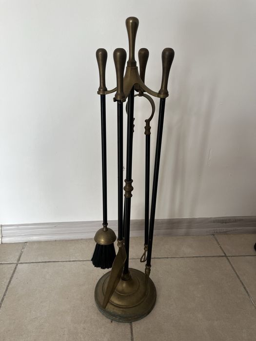 Zestaw kominkowy mosiężny