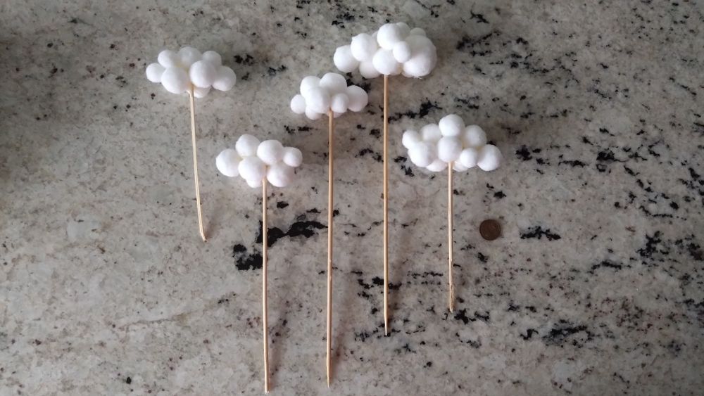 Chmurki na tort 3 D topery ozdoba tortu