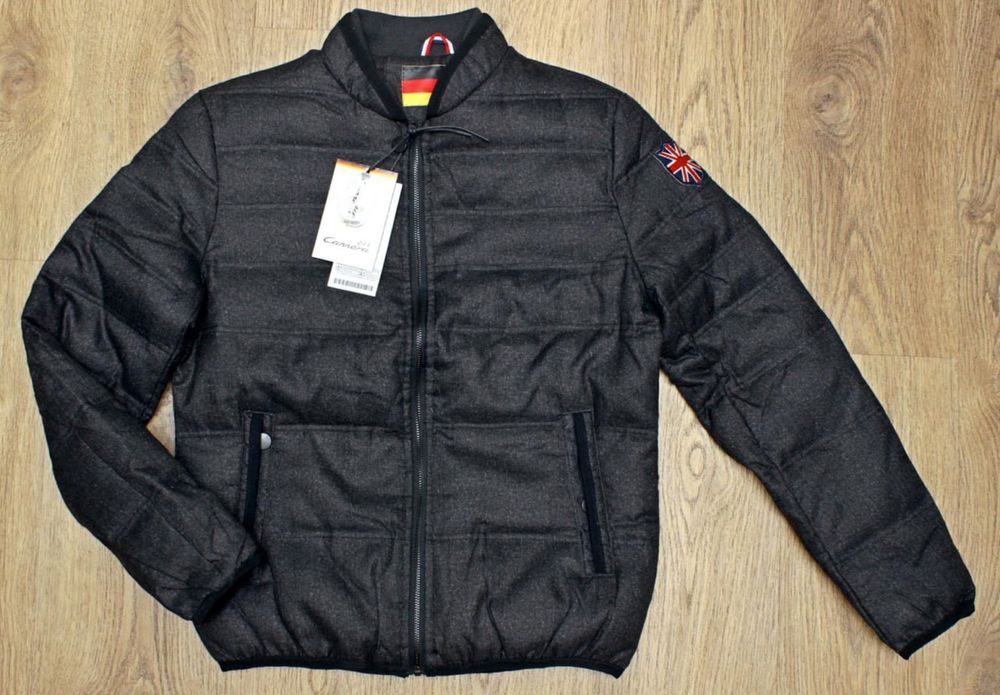 Чоловічий пуховик-бомбер, 90% пух білої качки. Розмір L