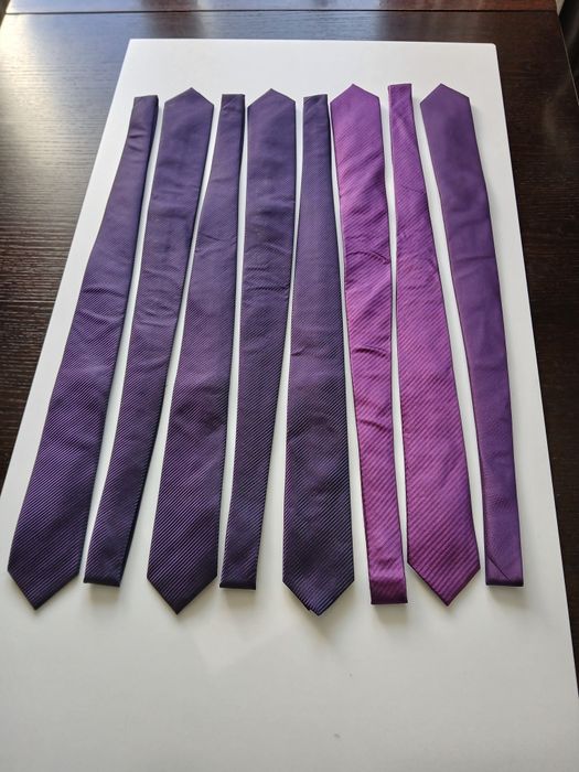 Zestaw 8 fioletowych krawatów