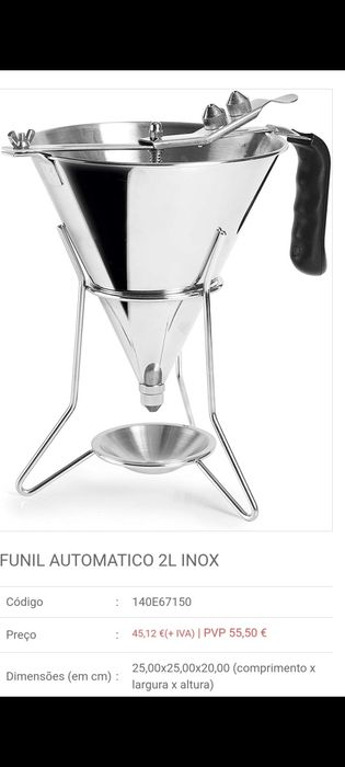 Funil automatico para compotas ou velas aromaticas