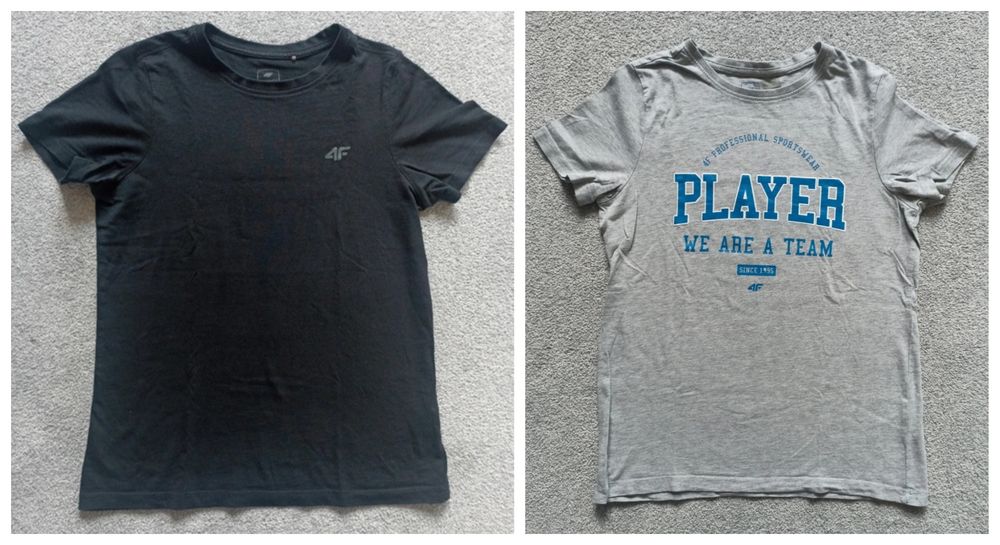 T-shirt 4F S 36 czarny,szary 2 sztuki