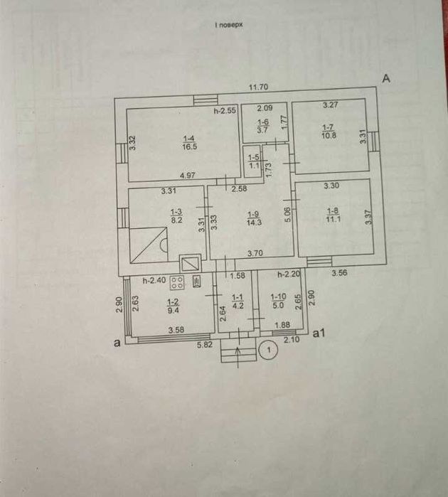 Будинок 3 кімнати.  13 соток, є газ, піч.