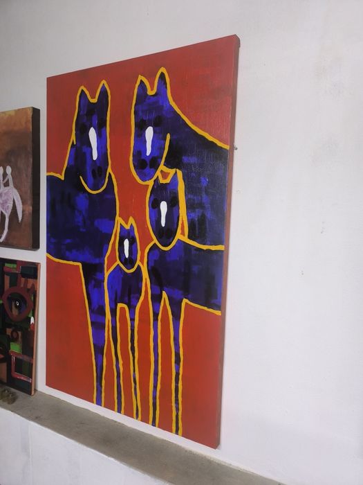 Quadro "Horses" pintado a acrílico