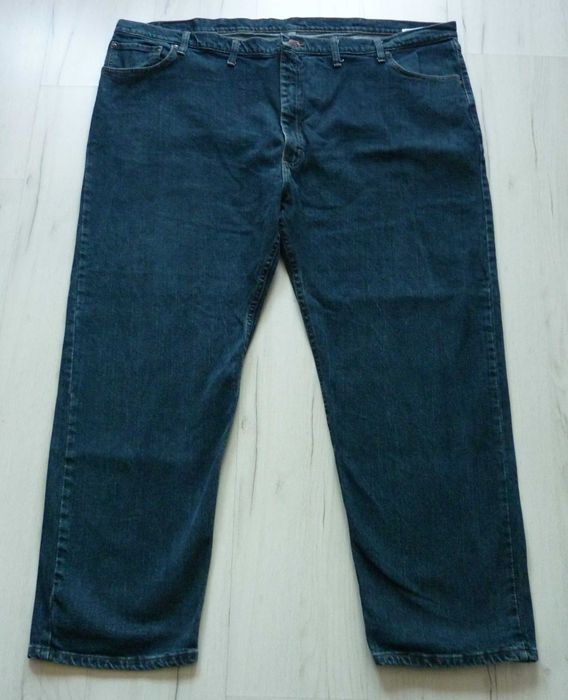 Ogromne męskie spodnie jeansowe WRANGLER rozmiar W50 L30 5XL STRETCH wysyłka gratis