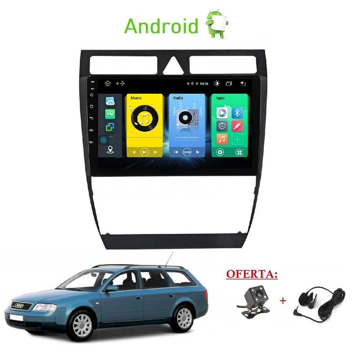 Rádio 2DIN 9" [4+32GB] • AUDI A6 (1997 a 2005) • Android • Allroad C5