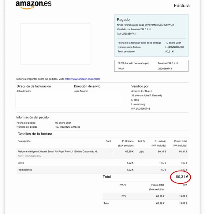 Xiaomi Smart Air Fryer Pro 4L Como Nova | Pouco Uso | 48€
