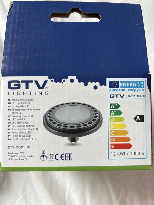 Żarówka GTV LED ES111 01 -30 GU10 12W 850 lumen