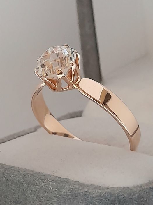 Złoty Pierścionek Brylantowy Cudo ZSRR 14K