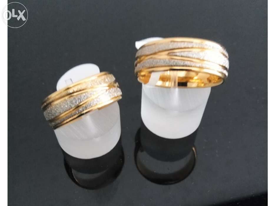Aliança Namoro Namorados Compromisso Casamento em ouro laminado