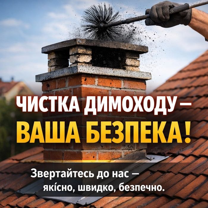 Професійна чистка димоходів, груби, котлів, камінів, коминів
