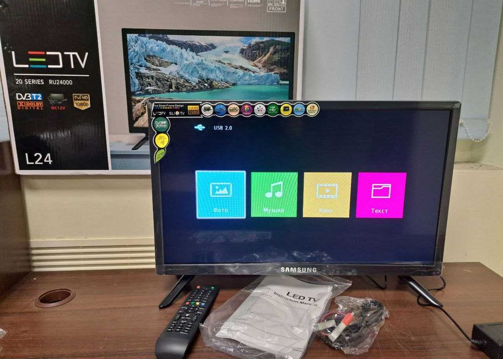 Телевізор Самсунг SlimTV24 дюйми T2 FULLHD 12/220v телевизор LED ЖК: 3 ...
