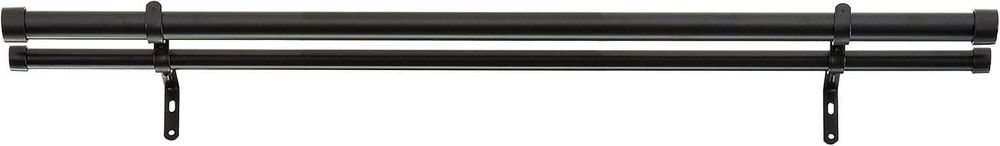 Karnisz podwójny Amazon Basics - 91,4 - 182,8 cm, czarny