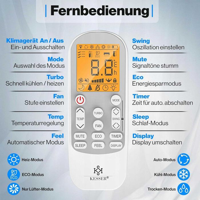 Klimatyzator Split Kesser 12000 BTU ogrzewanie,chłodzenie Wi-Fi